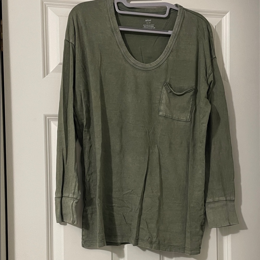 Aerie Olive Long Sleeve Tee